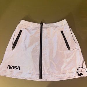 Reflective Zip Up NASA Mini Skirt